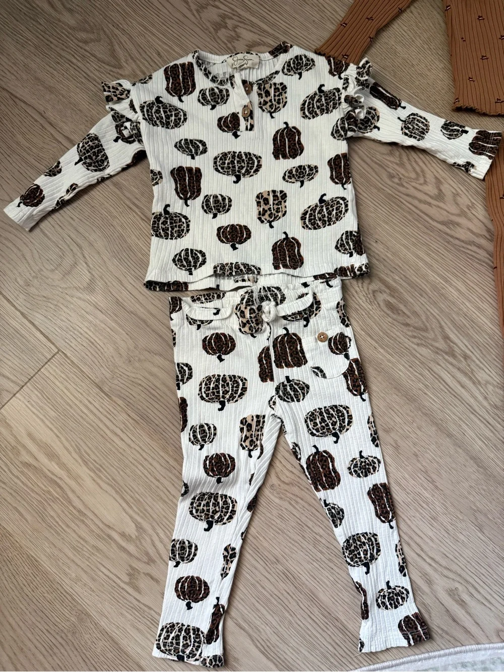 Toddler Girl Halloween 🎃 Thanksgiving 🍁 Autumn Ribbed Outfits -Bundle of 3